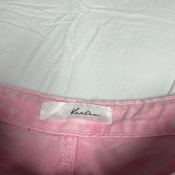 KanCan Pink Shorts Denim Raw Frayed Hem Pockets Womens Size XL Faded Barbiecore - Picture 7 of 10